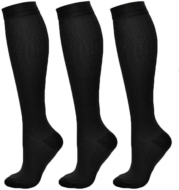 3 pares de medias de viaje medias de apoyo medias de compresión medias de rodilla señora L/X