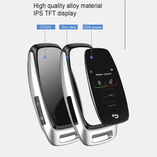 Tasto di avviamento remoto auto nero touch screen chiave etichetta auto display cambio intelligente