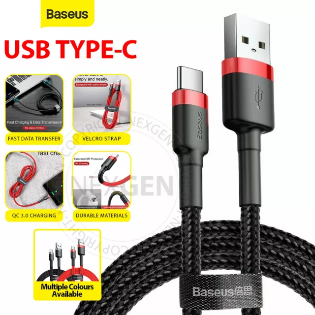 Baseus USB To Type-C Charging Cable 3A Fast Data Charger For Samsung iPhone 15