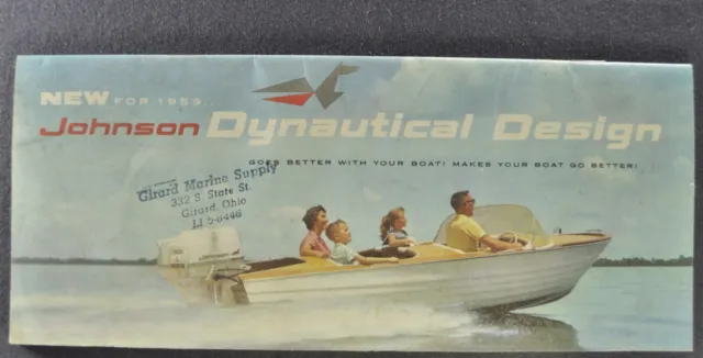 1959 Johnson Sea Horse Outboard Boat Motor Brochure Excellent Original 59