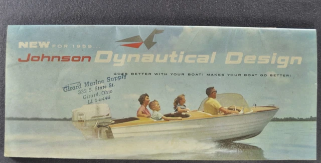 1959 Johnson Sea Horse Outboard Boat Motor Brochure Excellent Original 59