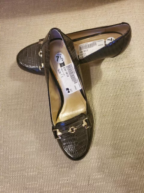 Alex Marie Black Patent Leather Pumps Womens Shoes Size 7.5 Office Career Work