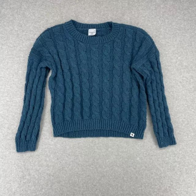 Abercrombie & Fitch Youth Pullover Sweater Kids Size 11/12 Blue Cable Knit