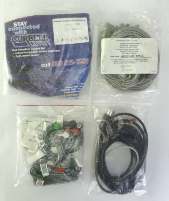 ECG EKG Leads & Trunk Cables Curbell CB-71355 Quinton 031257-002 LOT OF 4