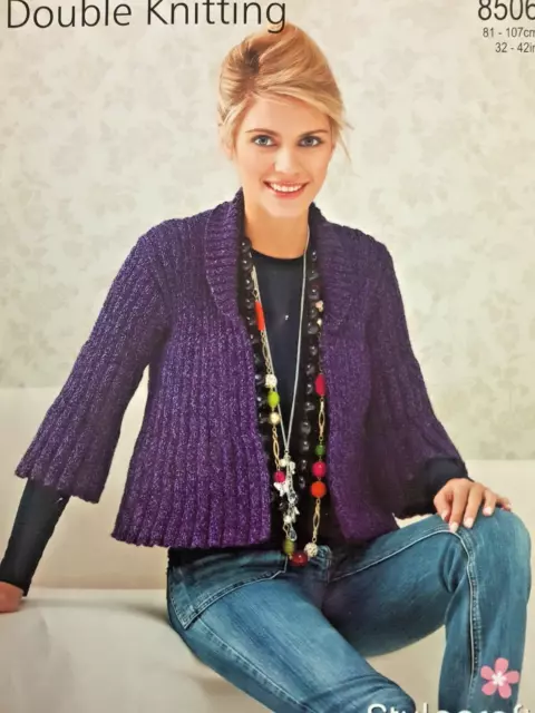 Strickmuster**Damenjacke** geripptes Design**3/4 Ärmel**STYLECRAFT 8506