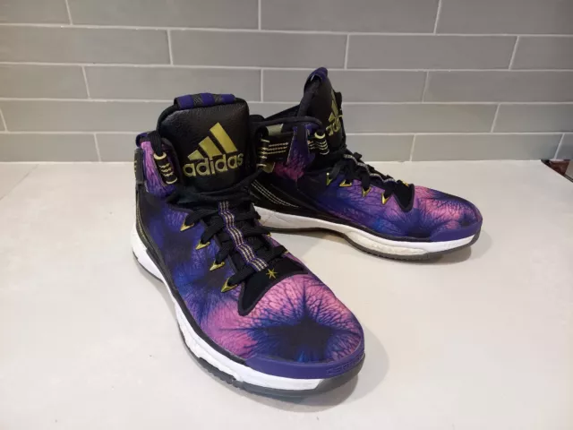 Adidas D Rose 6 Florist City Boost Purple Gold Mens US Size 9 UK 8.5 Shoes NBA