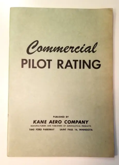 Kane Aero Company Private Pilot Rating Book 1961 Excellent Condition