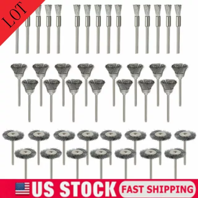 Stainless Steel Wire Brush For Dremel Rotary Die Grinder Removal Wheel Tool LOT