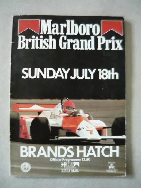 PROGRAMME F1 GRAND PRIX GB 1982 N. LAUDA A. PROST / Renault  Ligier JS17 LAFFITE