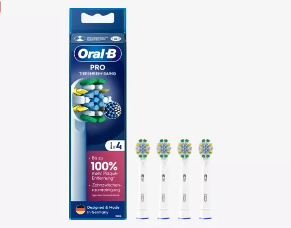 Oral-B  Aufsteckbürsten PRO Tiefenreinigung, 4 St Ersatzbürsten Elekt.Zahnbürste