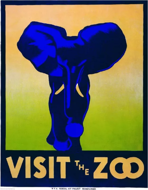 95851 Visit the Zoo Elephant Wild Animals United Decor Wall Print Poster
