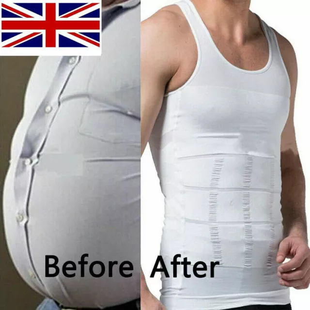 MENS COMPRESSION SHIRT Slimming Body Shaper Vest Tummy Control