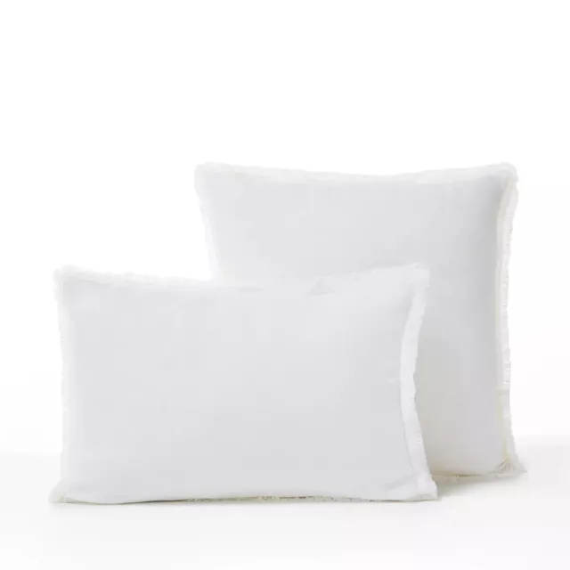 La Redoute Anchaly x2 Washed Cotton Linen Pillowcase Large Square 65x65cm Frayed