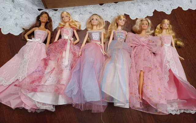 Mattel Birthday Wishes Barbie dolls lot of 6 Collector Pink Label