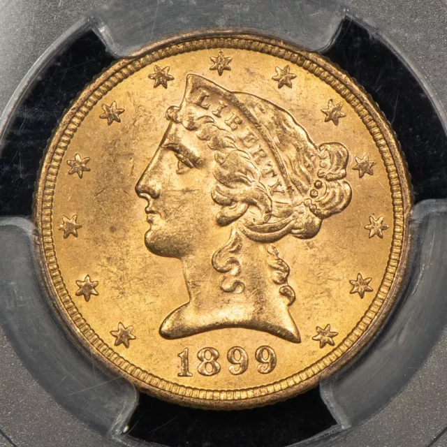 1899 $5 Liberty Head Gold Half Eagle - Luster - PCGS MS 63+ Plus - SKU-G3205 3