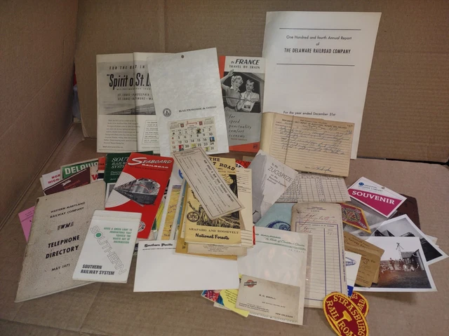 Vintage Railroad Ephemera Huge Lot Timetables++