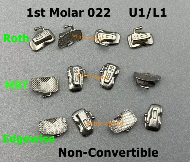 Dental Orthodontic Buccal Tubes 1st Molar Roth MBT Edgewise 022 Non-Convertible