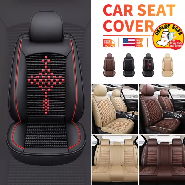 Linen Car Seat Cover Cushion Suitable for 99% of The Auto Four Seasons  Universal Comfortable and Breathable Car Accessories Back Seat Cushion/  Front Seat Cushion/ Backrest