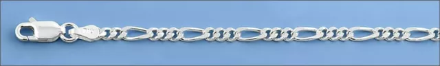 Figaro 080 italienisches Kettenarmband Sterlingsilber 925 Dicke 3 mm Länge 7"