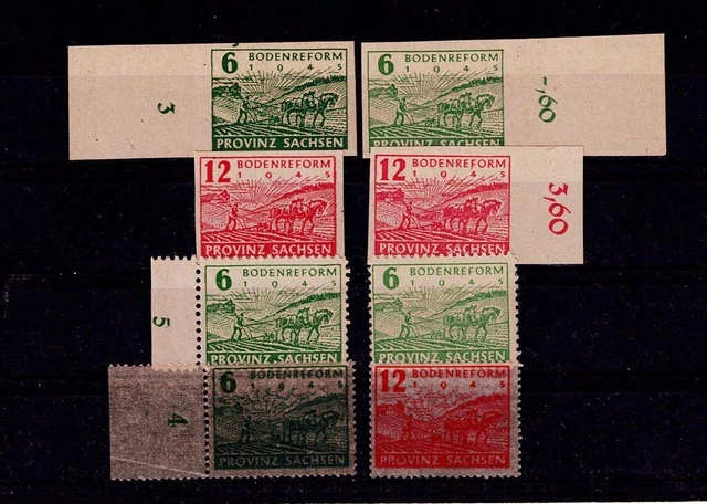 SBZ  Prov.Sachsen  Mi.Nr. 85/86 wa/b + 86waA + 85wbA + 90/91 postfr. ansehen !