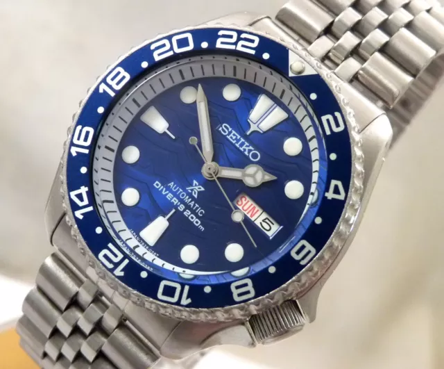SEIKO BLUE WAVE Save The Ocean GMT Day Date Automatic Diver Watch 7S26-0020  SKX EUR 273,14 - PicClick FR