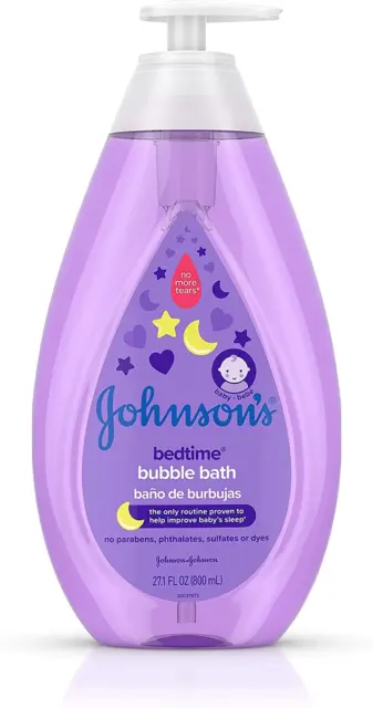 Baño de burbujas para bebé a la hora de acostarse de Johnson con aromas tranquilos naturales relajantes y calmantes,