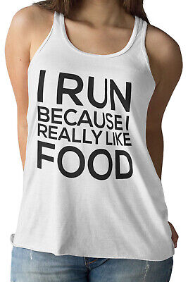 I Run like Food Funny Exercise Ladies Tank Top | Screen Printed - Womens Vest