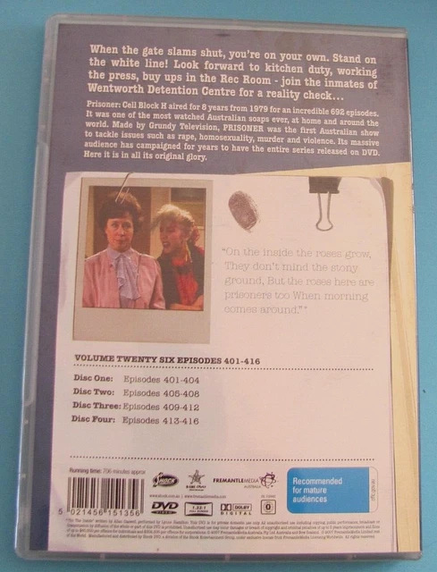 PRISONER Cell Block H Volume 26 DVD Episodes 401-416 All Region see below 2