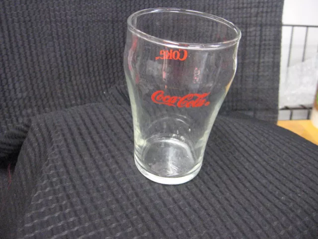 Vintage  Small Clear Coca-Cola Glass Red Logo 4 Inches Tall