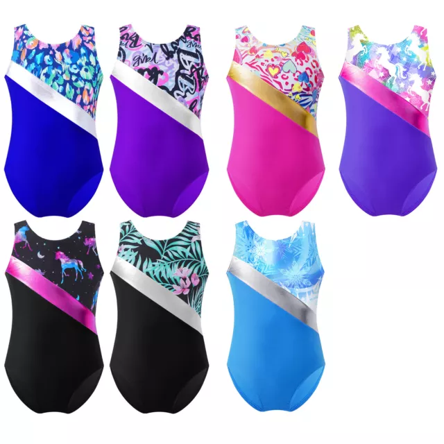 Kids Girls Bathing Suit Swimming Bodysuit Sports Swimwear Athletic Sunsuit