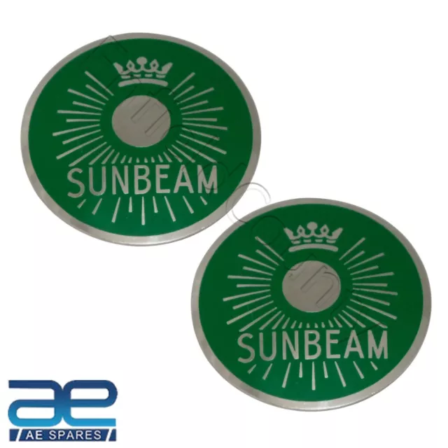 Nuevo Par Verde Sunbeam S7 S8 Moto Depósito de Gasolina Insignia Monogram Set