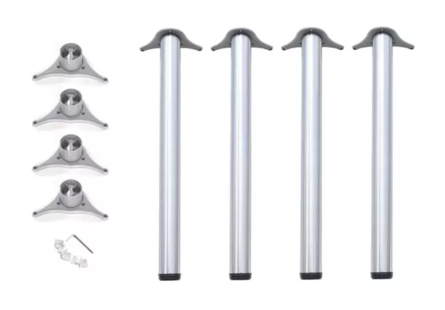 Tischbeine höhenverstellbar Metall 4er Set durante® TFD23 Ø 60 mm Möbelfüße