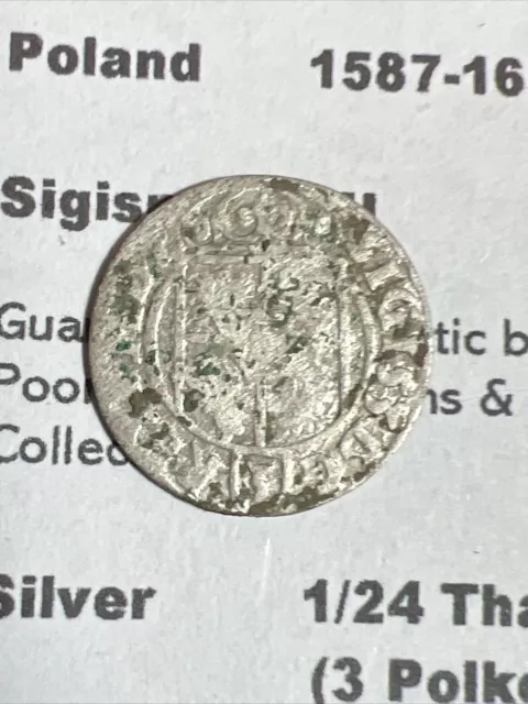 Holy Roman Empire Poland Sigismund III 1587-1632 Silver 1/24 Thaler 20mm M1512 3