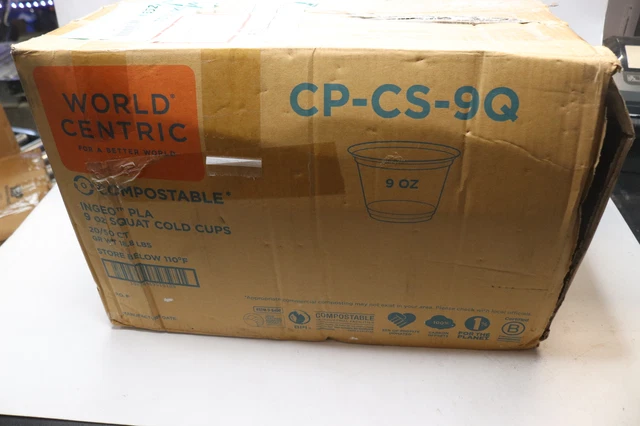(1000-Pk) World Centric Squat Cold Cup Clear 9 Oz. CP-CS-9Q