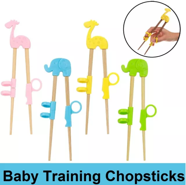 Baby Training Chopsticks Kids Wooden Learning Reusable Chopstick Eating Helper