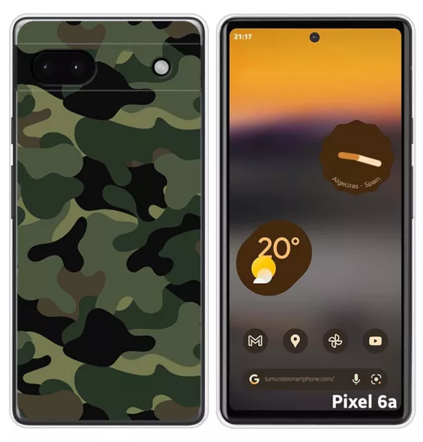 Coque Silicone pour Google Pixel 6A Design Camouflage Dessins