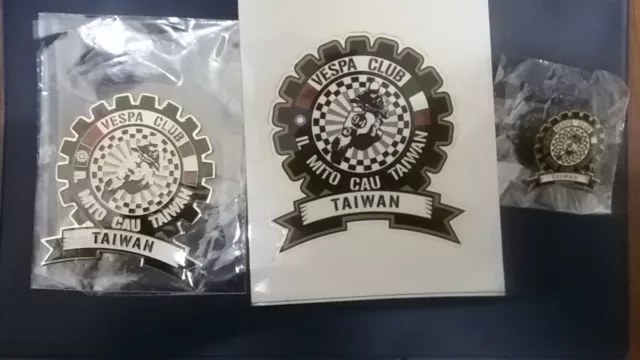 Vespa Club Placca Metallica Spilla Adesivo Badge Pin Sticker Il Mito Cau Taiwan