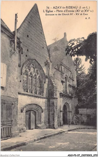 ADOP3-37-0233 - AZAY-LE-RIDEAU- l'eglise - porte d'entrée