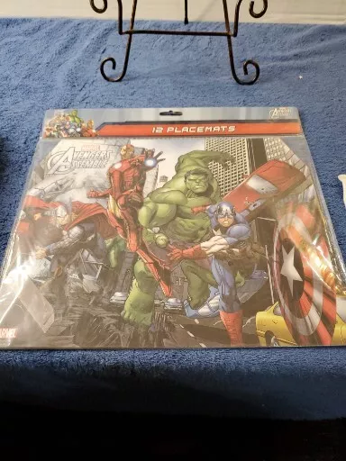 Set Of 2  12 Avengers Assemble Paper Placemats Hulk Captain America Iron Man
