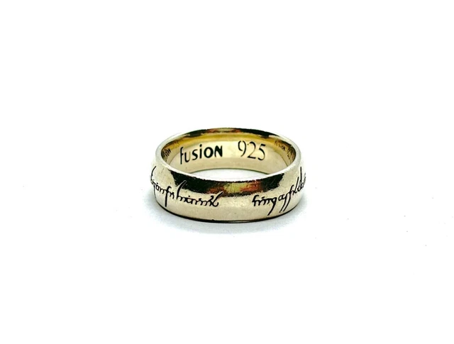 FUSION STERLING SILVER Lord of the Rings Band Ring Size O US 7 1 4 70.00 PicClick UK