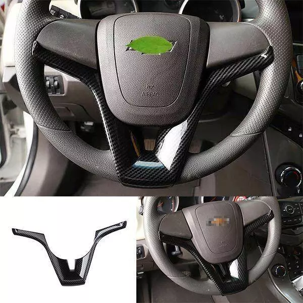 Steering Wheel Strip Carbon Fiber Cover Trim For Chevrolet Cruze 2010-2016 1PCS