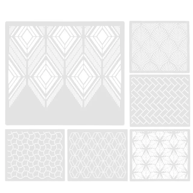 6 Pcs Painting Stencils for Cake DIY Hollow Out Template Decor