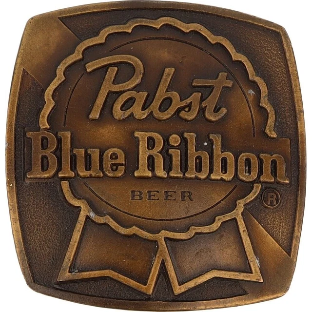 New Pabst Blue Ribbon Pbr Beer Drinker Biker Cowboy 70s NOS Vintage Belt Buckle