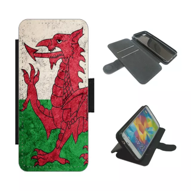 Custodia portafoglio telefono bandiera gallese per iPhone/Samsung WELSH DRAGON St Davids
