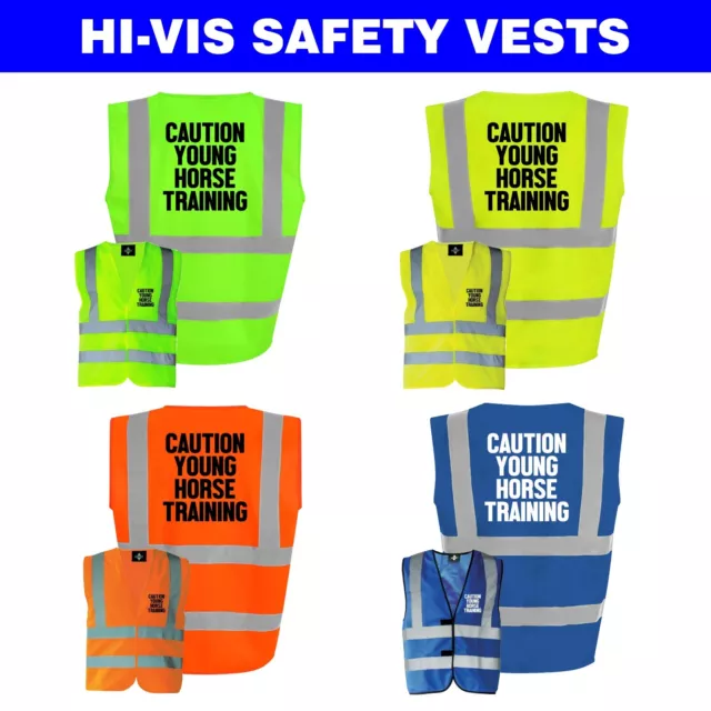 Caution Young Horse Training Hi Vis Vest High Visibility Adult Safety Reflective