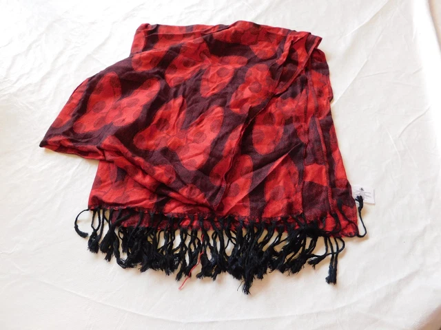 Disney Parks Mini Mouse Bow Ties Red Black wrap beach cover up EUC Rare sarong