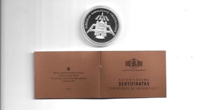 2004 LITHUANIA 50 LITAS SILVER PROOF COIN Pažaislis Camaldolese Monastery 2004 LITHUANIA 50 LITAS SILVER PROOF COIN Pažaislis Camaldolese Monastery