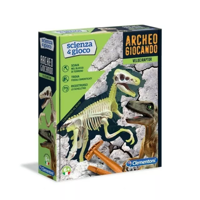 CLEMENTONI Science + Jeu - Archeo Ludic Velociraptor - Jeu scientifique