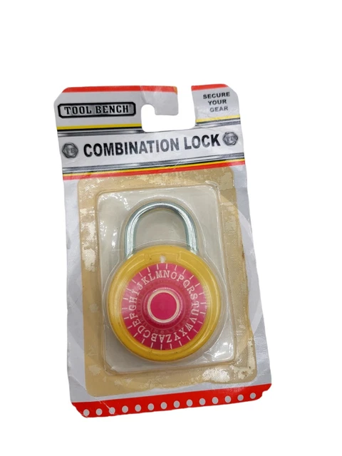 Tool Bench Yellow Pink Alphabet Combination Lock New