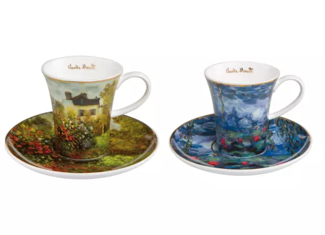 2er Set Claude Monet Espressotassen DAS KÜNSTLERHAUS & SEEROSEN Goebel Porzellan